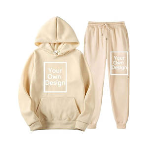 ชุดวอร์มฤดูหนาวสำหรับผู้ชายผู้หญิงเสื้อกันหนาวมีฮู้ดแบบกำหนดเองกางเกงวอร์มสีล้วนมีขนาดพลัสไซส์ออกแบบได้ตามที่คุณต้องการ - Product Image 4