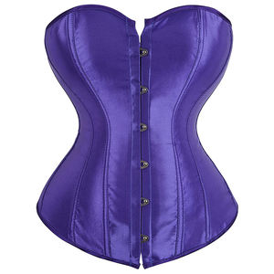 Blue Satin <b>Corset</b> Body Shaping Shapewear Sexy Bustier <b>Waist</b> Trainer Slimming Lingerie for Women Fashionable Outfit - Product Image 1