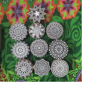 Sur mesure en étoile et motifs floraux blocs d'impression au henné en bois pour l'impression textile pour les projets d'art et d'artisanat - Product Image 6