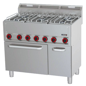 Cucina a gas a 5 fuochi con forno elettrico ventilato GN 1/1 P 99 - Product Image 1