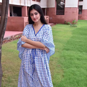 Dernier Kaftan Ethnique en Coton Vintage Léger et Respirant pour Femme, Tenue Décontractée Classique et Élégante - Product Image 1