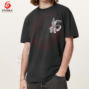เสื้อยืดผู้ชายยาวโอเวอร์ไซส์แนววินเทจผ้าคอตตอน100% ซักได้หรูหราไม่มีลายกำหนดเอง - Product Image 1