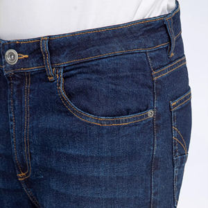 Pantalones vaqueros de hombre desgastados personalizados de alta calidad con bolsillos, pantalones vaqueros azules con logotipo personalizado OEM de fabricantes - Product Image 4