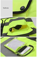 Vêtements de sécurité réfléchissants de grande taille à poches multiples avec fermeture éclair Gilet et vestes en polyester/maille 100% pour hommes en gros