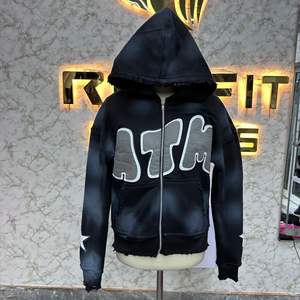 Haut fabricant client le plus demandé fermeture éclair sweat à capuche bouffée imprimé fabriqué en usine pas cher prix sweats à capuche hommes sweats à capuche - Product Image 1