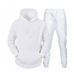 Ensemble 2 pièces à la mode pour hommes, pantalon haut avec rayure latérale et fermeture éclair, survêtement à capuche, veste d'automne pour hommes, survêtement avec logo à l'avant - Product Image 3