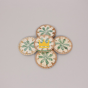 Southeast Asia Handmade Rattan Wrapped Edge <b>Coaster</b> Natural <b>Heat</b> Insulation Pad Light Luxury Seashell <b>Coaster</b> Vietnam - Product Image 3