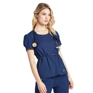 Uniformes Médicos Personalizados Antiarrugas para Spa, Conjunto de Blusa y Pantalón con Cuello en V para Enfermeras - Product Image 3