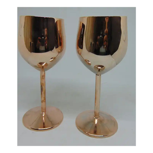 Copa de acero inoxidable chapada en cobre de diseño de lujo de alta calidad más vendida con copa de vino de tallo de metal PS a bajo precio - Product Image 5