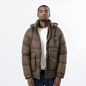2025 veste en Satin Logo personnalisé pour hommes manteau en duvet d'hiver de haute qualité avec col montant tissu de toile d'impression de couleur personnalisée - Product Image 2
