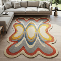 Tapis en laine uni personnalisé, moderne, abstrait, tufté à la main, antidérapant, à poils longs, pour salon, chambre, intérieur, maison, pique-nique, ensembles de décoration