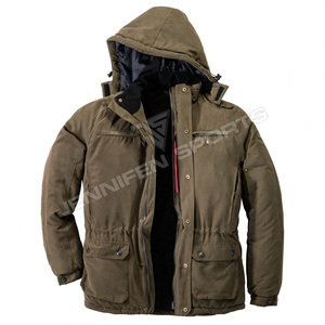 Veste de chasse pour homme en toile 100% coton, coupe-vent, respirante, avec logo personnalisé, doublure en polyester, marque personnalisée - Product Image 2