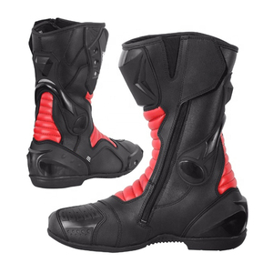 Precio al por mayor de calidad superior por encargo zapatos de carreras de motos moto de cuero real Touring bota clásica - Product Image 1