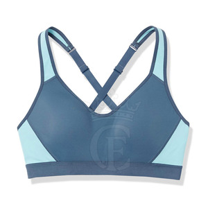 Sujetador deportivo de tela ultrasuave de fácil uso para mujer, diseño personalizado, Sujetador deportivo acolchado con espalda cruzada para mujer - Product Image 4