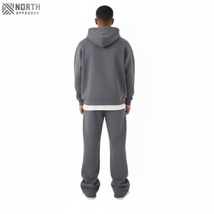 Venta al por mayor hombre transpirable chándal Casual manga larga personalizado chándal 2 piezas Boxy Fit Hoodie hombres Plain Heavyweight chándal - Product Image 2