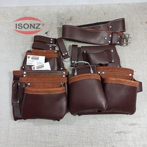 Ceinture en cuir robuste à 18 poches, pochette à outils, sac à outils de jardin portable, toile, nylon, PVC, fer, charpentiers, jardiniers, OEM - Product Image 1