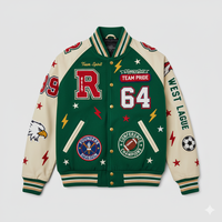 Chaqueta Varsity de Invierno para Hombre, con Logotipo Personalizado, Nombre del Equipo, Estilo Universitario, Chaqueta Bomber de Béisbol, Reversible, Resistente al Viento, Ecológica