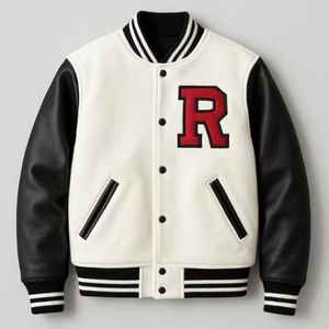 Chaqueta bomber de béisbol con mangas de cuero y parche bordado de chenilla personalizado OEM para hombre, chaqueta vintage personalizada para hombre - Product Image 1