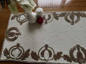 Beaded <b>Placemat</b> Handmade <b>Round</b> Charger for Luxury Dining & Holiday Decor Unique Piece Handmade Beaded, <b>Placemat</b>, Housewarming - Product Image 2