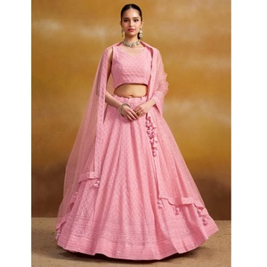 Acessível Ready to Wear Lehenga Choli Máquina Bordado Cores Brilhantes Perfeito para Diwali & Karva Chuth - Product Image 1
