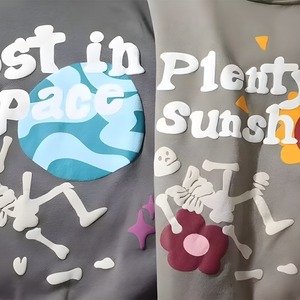 <b>Top</b> Sale Heavy Weight Cotton Men's Oversized Puff Print Hoodies Regular Sleeve Sweatshirts Custom Logo Winter Fleece Clothing - Product Image 5