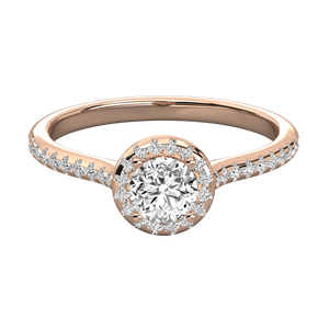 Bague solitaire en or 14 carats avec diamant rond brillant pour femme - Product Image 6