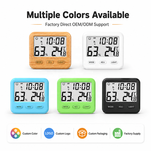 Higrómetro Digital para Interiores, Termómetro LCD, Medidor de Humedad, Reloj Despertador con Monitor de Temperatura Ambiente para el Hogar, Oficina, Cuarto de Bebé - Product Image 2