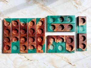 Porte-bougie en bois naturel et résine transparente, forme personnalisée, élégant, fait à la main, pour bougies chauffe-plat et bougies pilier, décoration intérieure - Product Image 3