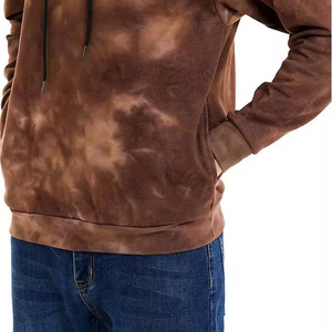 Venta al por mayor de alta calidad de algodón de los hombres llano teñido pulóver ligero polar personalizado hombres sudaderas con capucha sudaderas con logotipo personalizado - Product Image 6