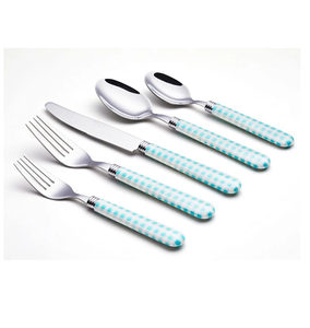 ชุดช้อนขนมสแตนเลสมีด้ามจับที่เป็นเอกลักษณ์ช้อนทำขนม5ชิ้นทำด้วยมือทำจากเหล็กกระจก - Product Image 1