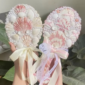 2025 Best Seller 99 Gold Data Vietnam Espejo de marco de concha hecho a mano para maquillaje inspirado en la playa y decoración de habitaciones - Product Image 1