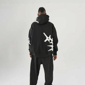 เสื้อฮู้ดผ้ากรดแบบมีฮู้ดสำหรับผู้ชายผู้หญิงเสื้อมีฮู้ดขนาดใหญ่พิเศษปักโลโก้ได้ตามต้องการ - Product Image 4