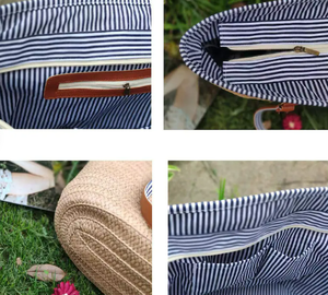 กระเป๋าฟางสะพายไหล่สำหรับผู้หญิงกำหนดได้เอง - Product Image 3