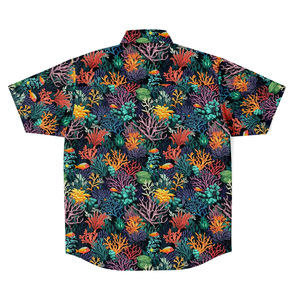 Camisas estampadas para hombre de diseño único con mangas cortas Logotipo personalizado Etiqueta de etiqueta bordada y embalaje de marca - Product Image 5