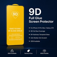 Protecteur d'écran en verre trempé 9D Dureté iPhone 11 14 Plus Pro Max Galaxy A70 6.7 21D Noir Téléphone portable 9C Noir Temp neuf D