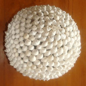 Bola de Concha Marina, Joyería de Concha Marina, Artesanía con Bolas de Concha, Motivo Blanco, Tamaño 12,5 cm, Artesanía Natural de Concha Marina - Product Image 3