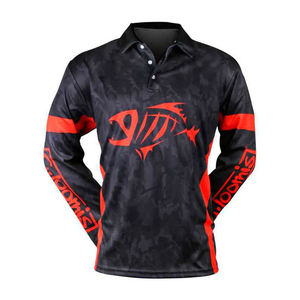 Personalizado al por mayor Upf 50 + ropa de pesca de secado rápido transpirable 100% poliéster manga larga pesca Polo - Product Image 6