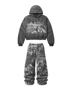 Conjunto Deportivo de Invierno con Capucha Unisex de Diseñador de Lujo, Talla Grande, Ajuste Cómodo, Tejido Transpirable, Pantalones con Pedrería - Product Image 5