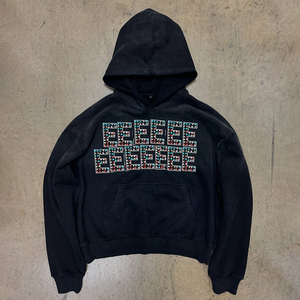 2025 Wholesale Clothing Manufacturer Custom Diamond Baggy Boxy Fit Stone Heavyweight Streetwear Rhinestone <b>Hoodie</b> Men - Product Image 2