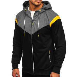 Haute qualité taille personnalisée hommes vêtements de rue mode sweat à capuche surdimensionné tricoté avec fermeture éclair solide motif anti-rétrécissement Logo en gros - Product Image 2