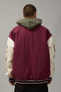 Chaqueta universitaria de lana para hombre, chaqueta de invierno sólida a prueba de viento, estilo callejero, logotipo personalizado, bordado, chaquetas con letras de béisbol - Product Image 3