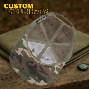 6 Panel Flat Brim Adjustable Camo Snapback Hat Plain Blank 3D Embroidery Custom Logo Bulk Pack for Men Women - Product Image 3