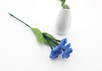 Fleurs artificielles en feutre 100% laine - Bouquet bleu - Haute qualité - Fait main au Népal - 32 cm - Fête des pères - Fête des mères - Pâques - Noël - Nouveauté
