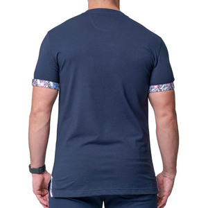 Camisetas básicas lisas con cuello en V de algodón de alta calidad para hombre, camiseta de microfibra estampado con logotipo personalizado - Product Image 6