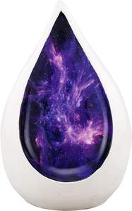 URNE DE GOUTTE DE LARME EN MÉTAL ÉMAILLÉ VIOLET POUR CENDRES HUMAINES - Product Image 2