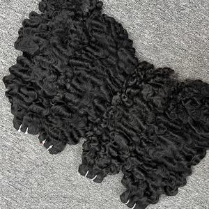 Rizado birmano de alta calidad en extensiones de cabello humano al por mayor de trama cabello crudo un donante - Product Image 4