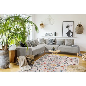 พรมพื้นที่เหรียญแนววินเทจสีเทาอ่อนแบบดั้งเดิม7655ชุดที่สง่างาม - Product Image 5