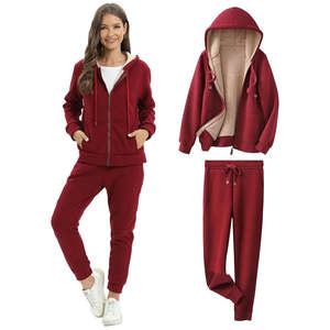 Vente en gros Ensemble de survêtements en polaire vintage pour femmes, confortables et élégants pour un usage quotidien Survêtements pour femmes - Product Image 2