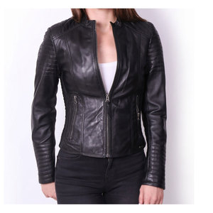 Veste en cuir cloutée légère de qualité supérieure pour femmes Nouveau style Veste en cuir cloutée confortable et respirante pour femmes - Product Image 2