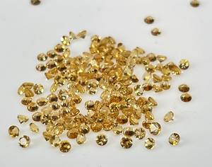 พลอยซิทรีนทรงกลมเจียระไนแบบเหลี่ยมเพชรพลอยสีเหลืองมะนาวหลวม2มม. ธรรมชาติคุณภาพสูง - Product Image 3